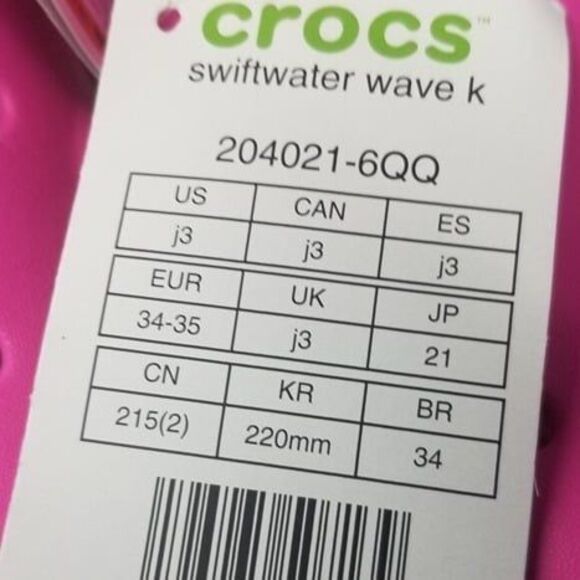 Crocs Unisex - Child Swiftwater Wave K - Size US J3 - New - Picture 2 of 9